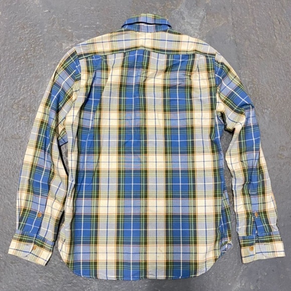 45RPM Blue Yellow Cotton Plaid Button Up Shirt size 1 - Picture 5 of 11